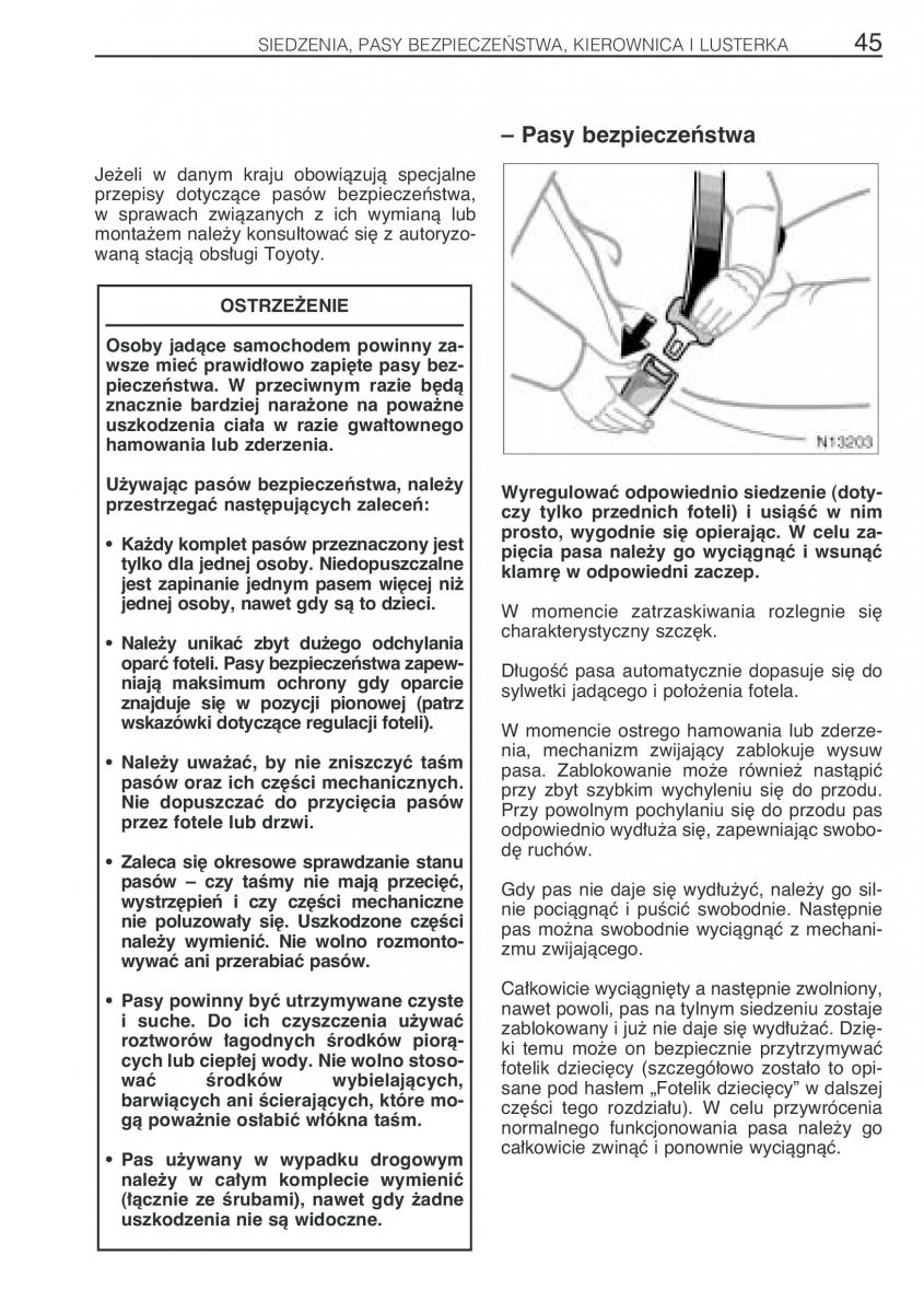Toyota Avensis I 1 instrukcja obslugi / page 52