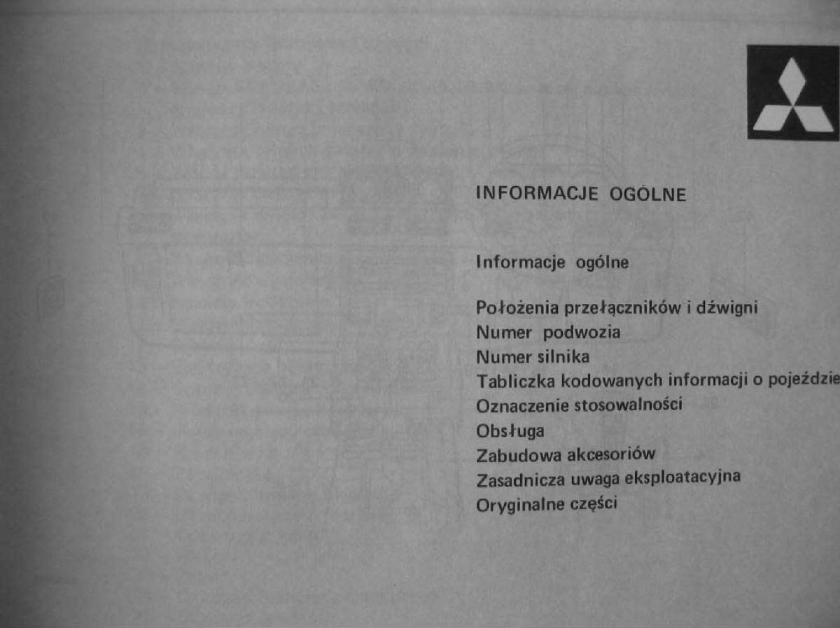 manual  Mitsubishi Pajero I 1 instrukcja / page 6