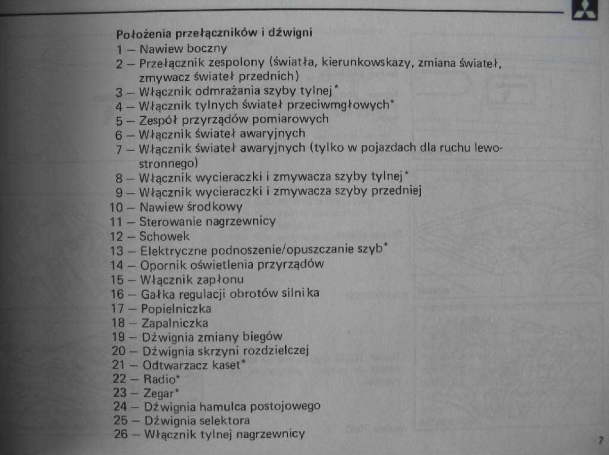 manual  Mitsubishi Pajero I 1 instrukcja / page 9