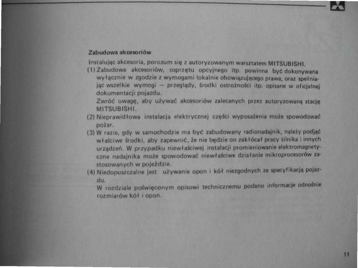 manual  Mitsubishi Pajero I 1 instrukcja / page 13
