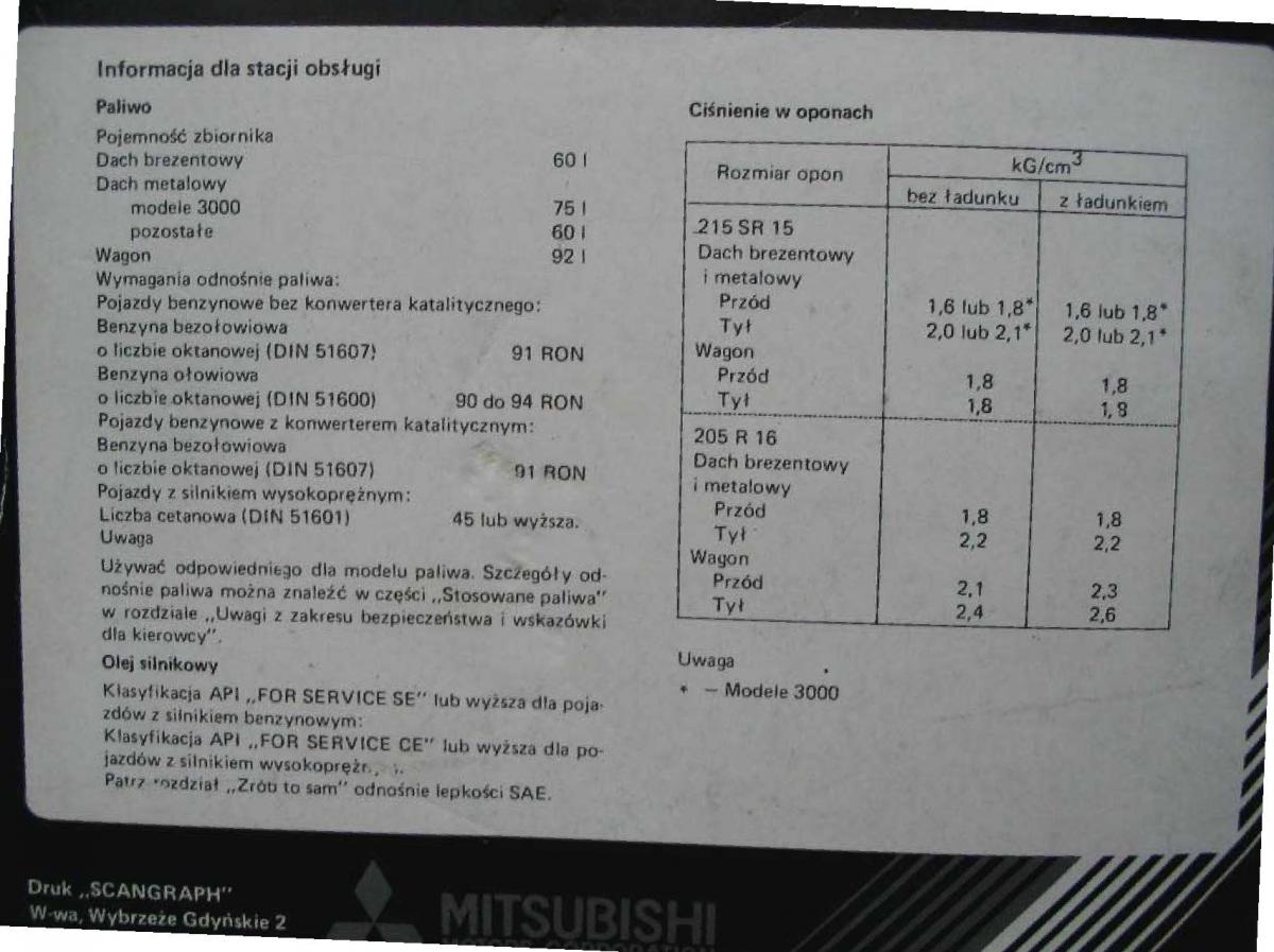 manual  Mitsubishi Pajero I 1 instrukcja / page 167
