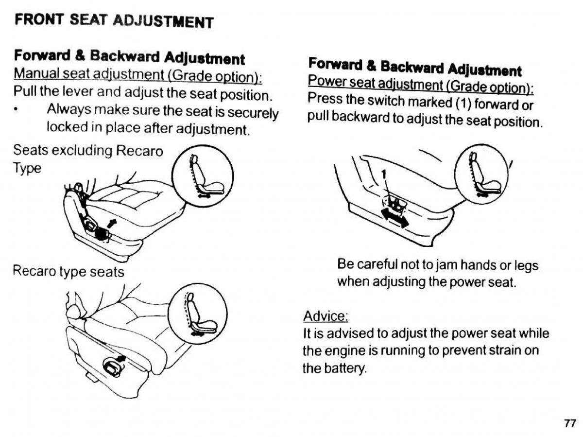 Mitsubishi Pajero II 2 owners manual / page 77