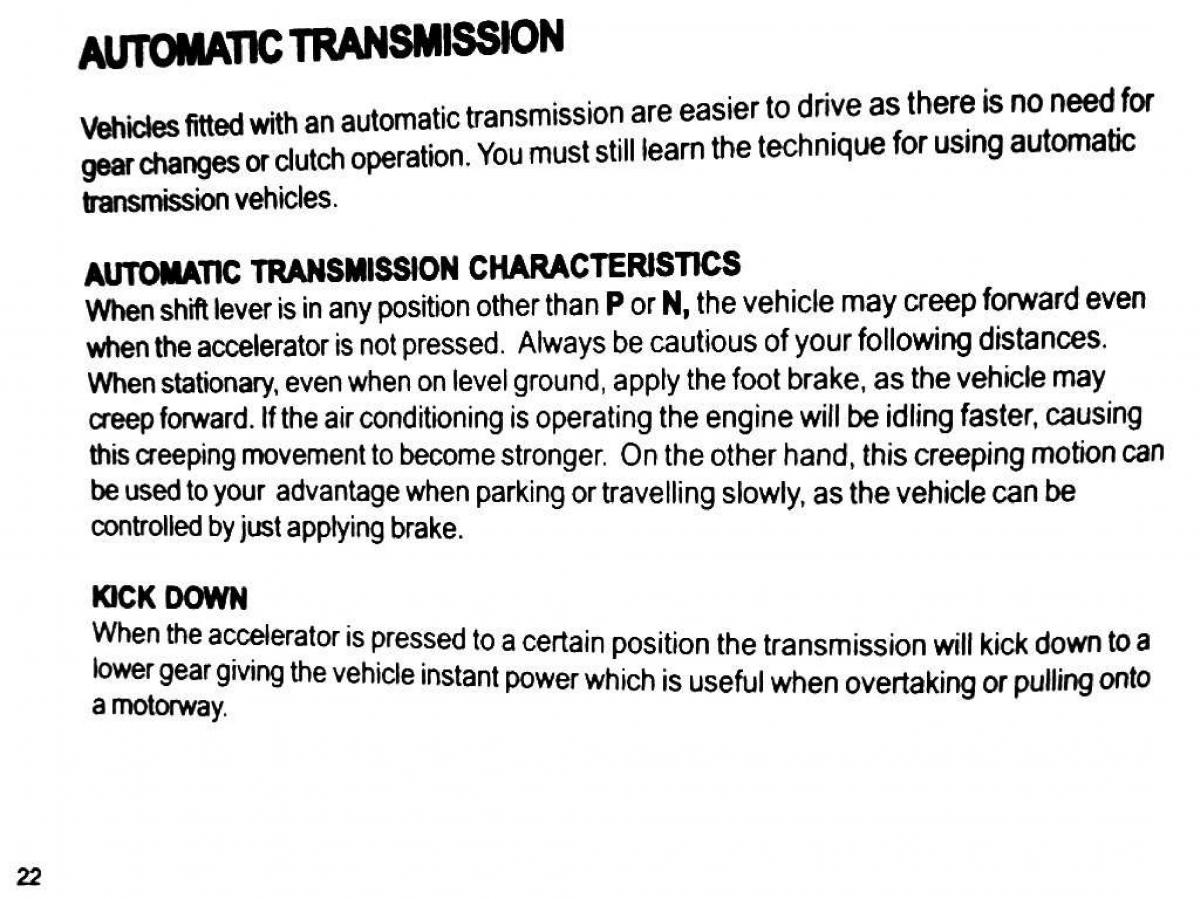 Mitsubishi Pajero II 2 owners manual / page 22