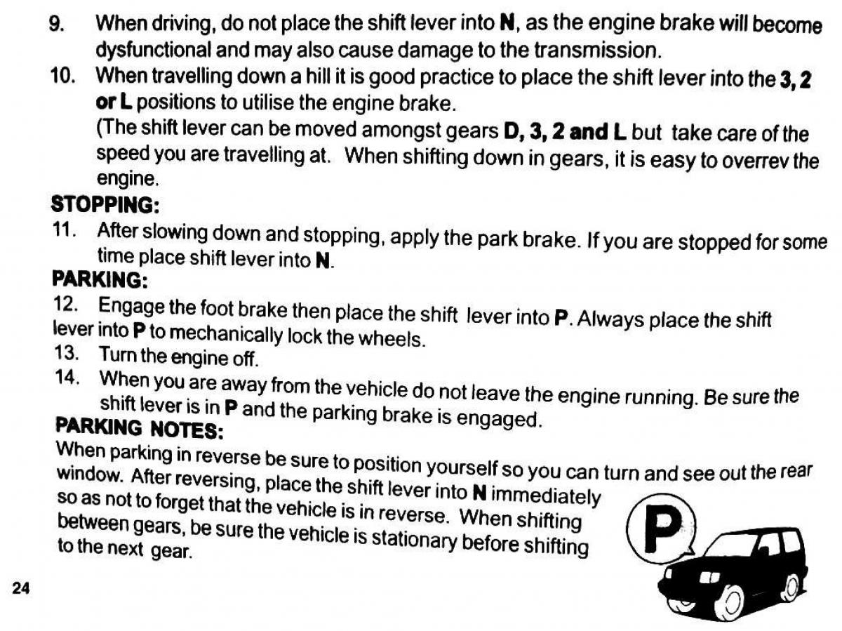 Mitsubishi Pajero II 2 owners manual / page 24