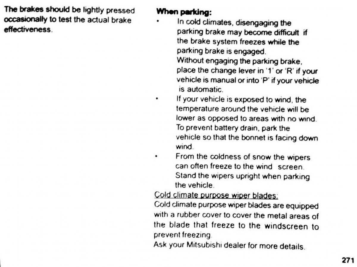 Mitsubishi Pajero II 2 owners manual / page 271