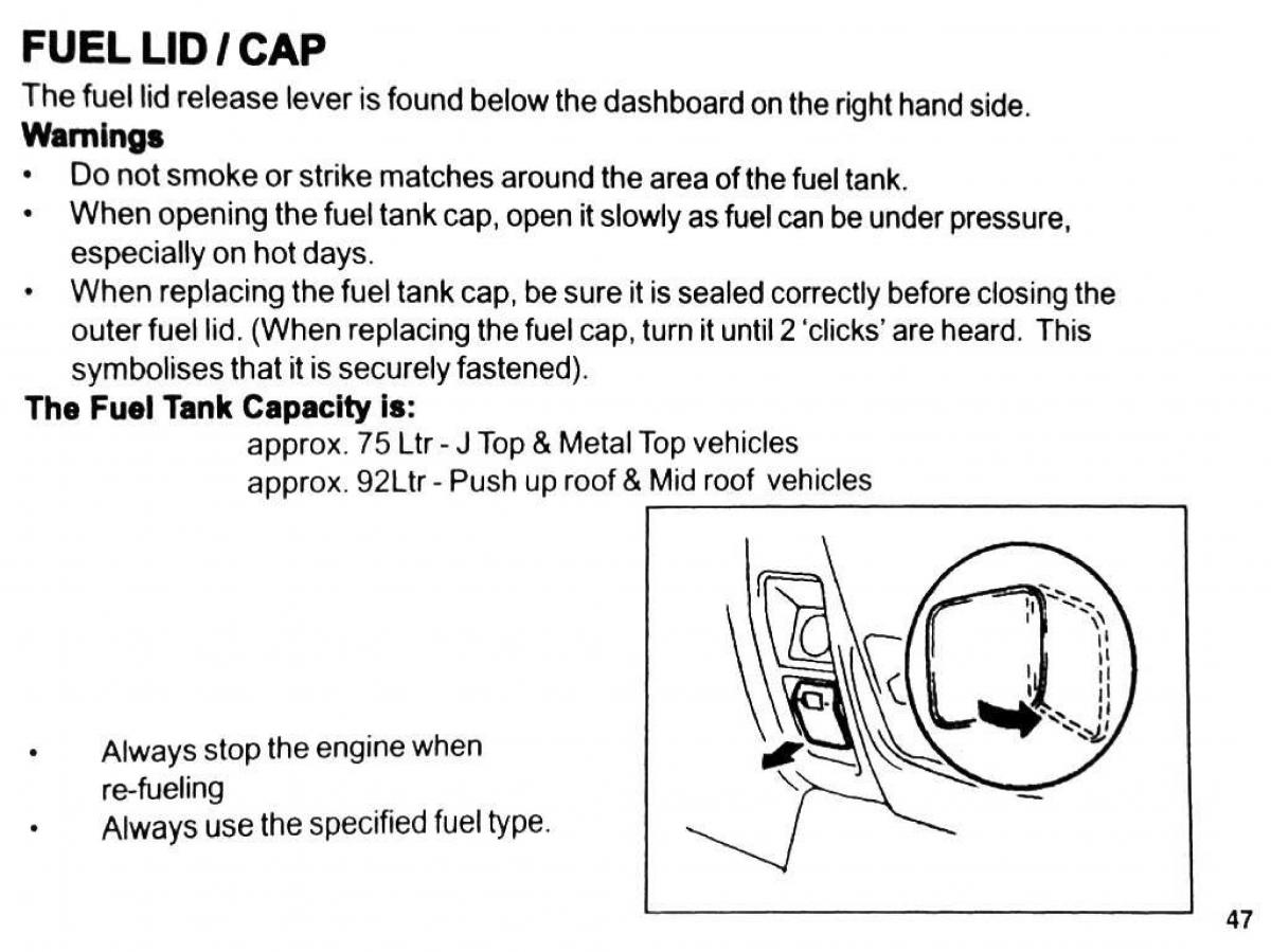Mitsubishi Pajero II 2 owners manual / page 47