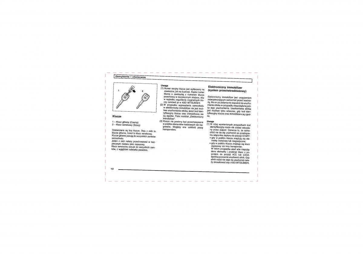 manual  Mitsubishi Pajero III 3 instrukcja / page 12