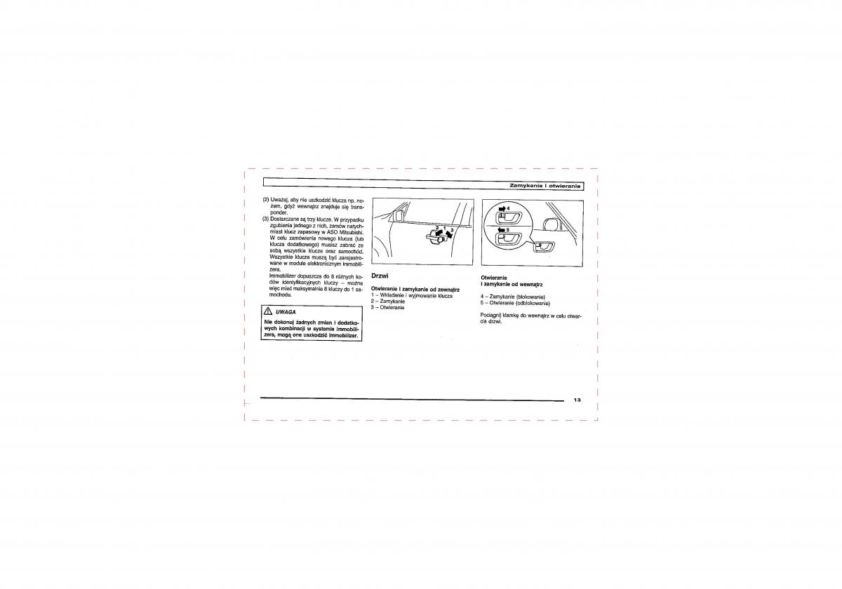 manual  Mitsubishi Pajero III 3 instrukcja / page 13