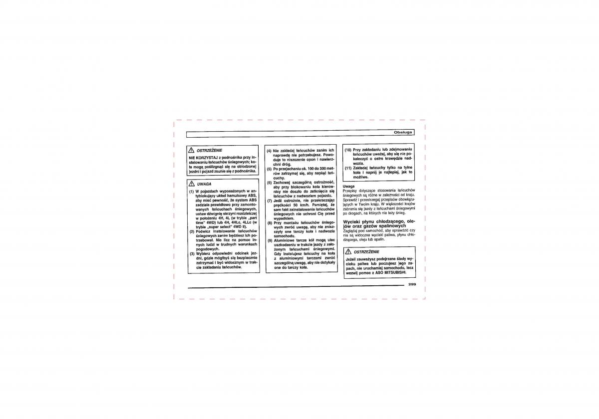 Mitsubishi Pajero III 3 instrukcja obslugi / page 297