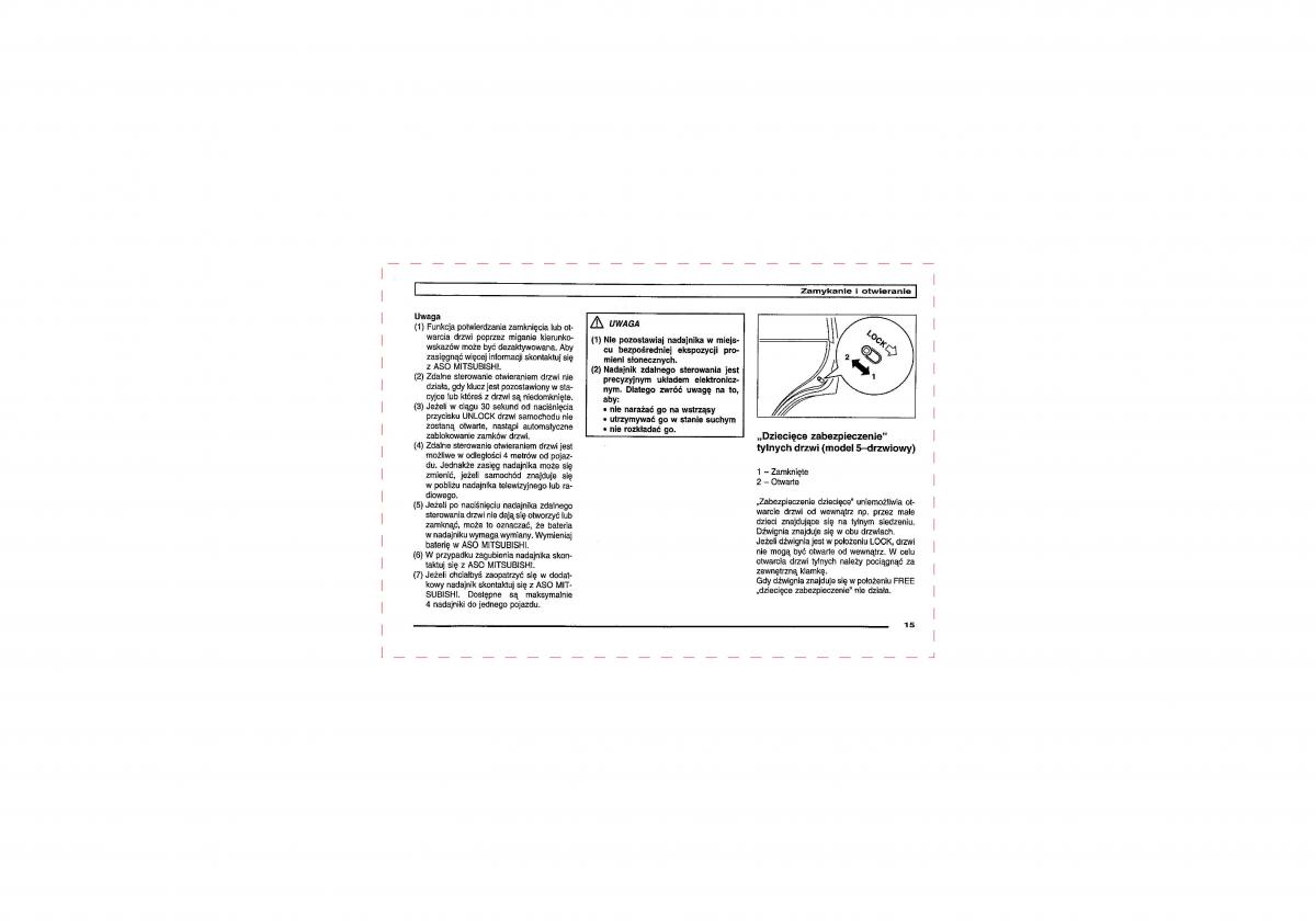 Mitsubishi Pajero III 3 instrukcja obslugi / page 15
