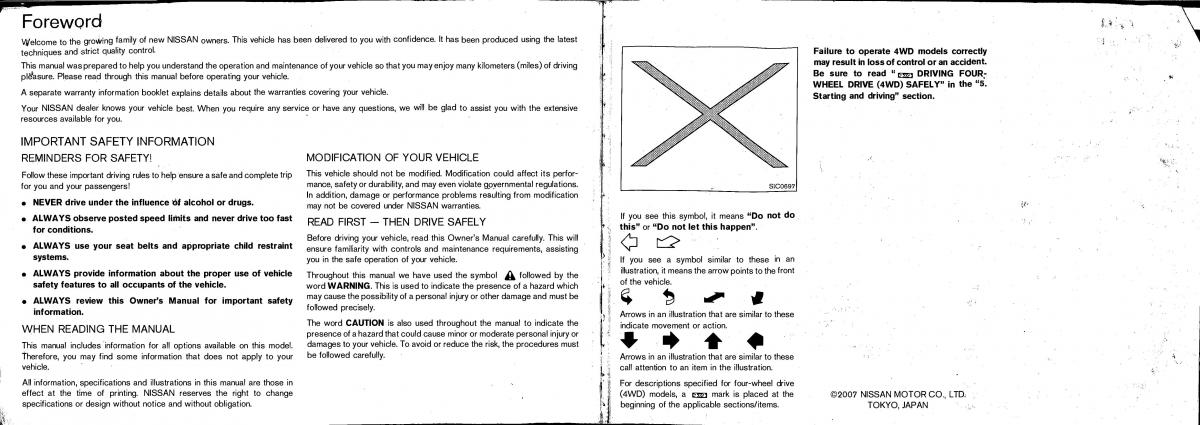 Nissan Patrol Y61 GR owners manual / page 2