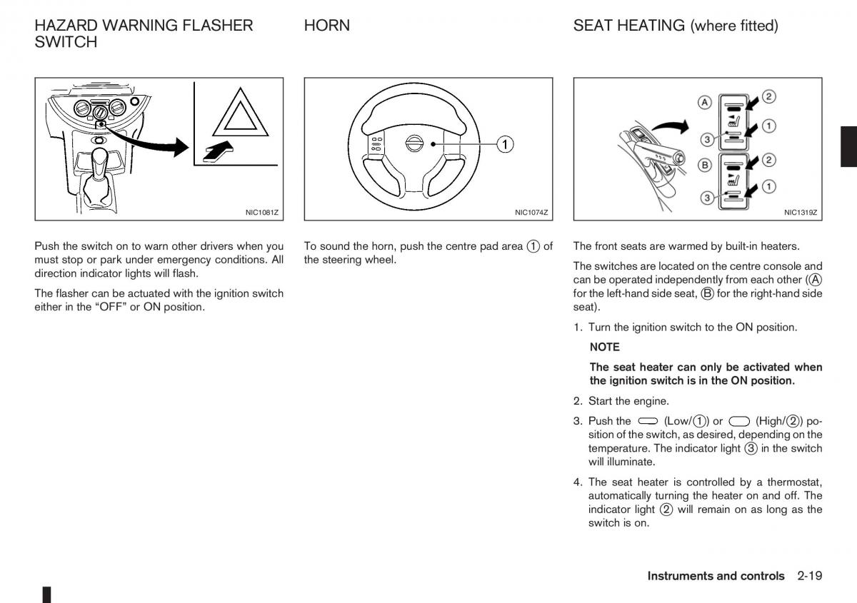 manual nissan note nissan note i 1 e11 owners manual / page 61
