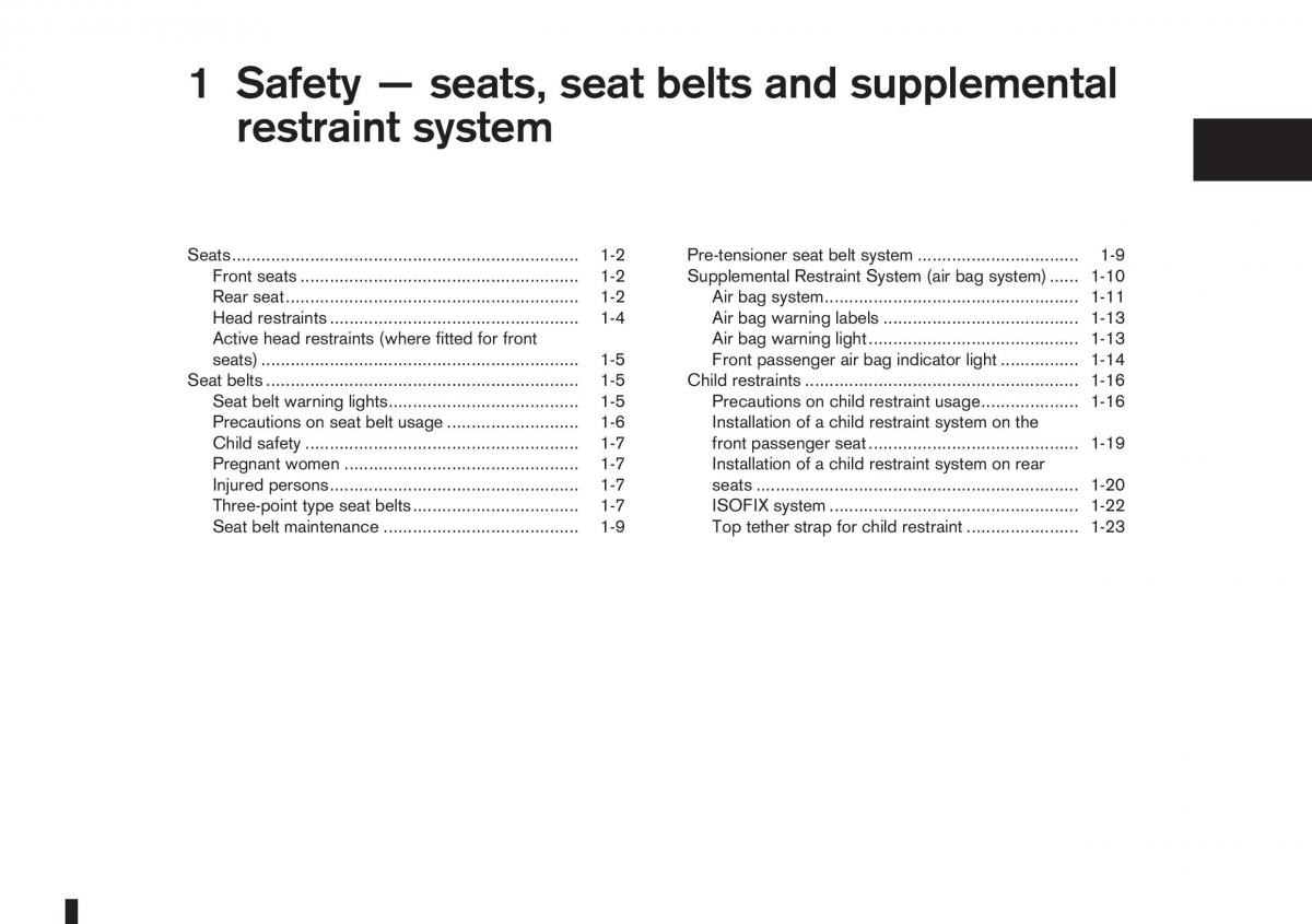 Nissan Note I 1 E11 owners manual / page 19