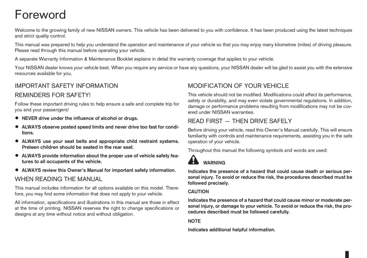 Nissan Note I 1 E11 owners manual page 2 pdf