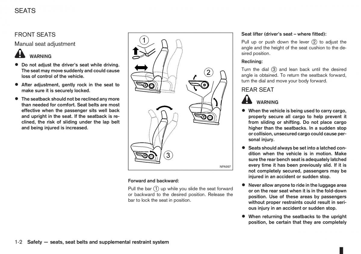 Nissan Note I 1 E11 owners manual / page 20