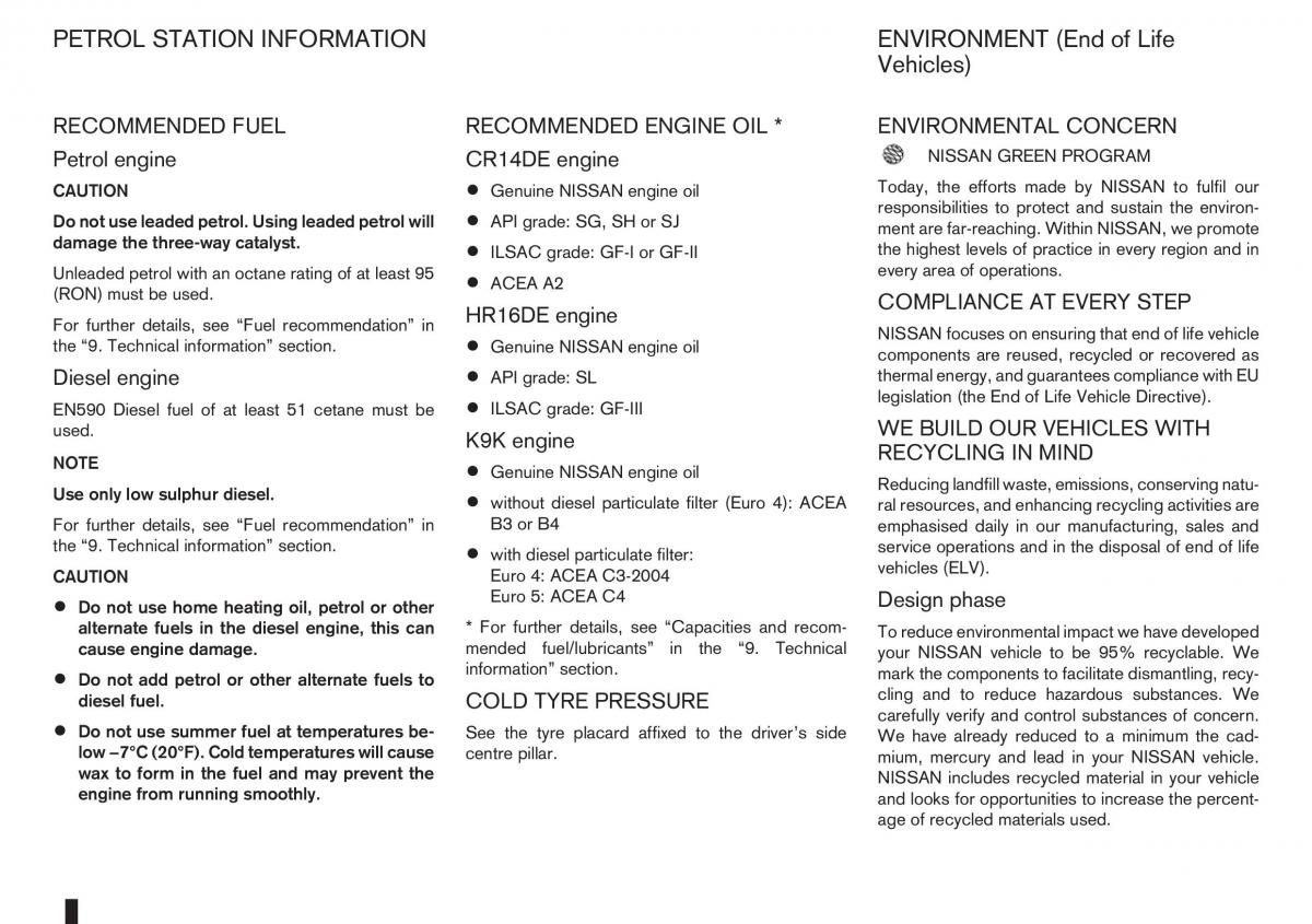manual nissan note nissan note i 1 e11 owners manual / page 229