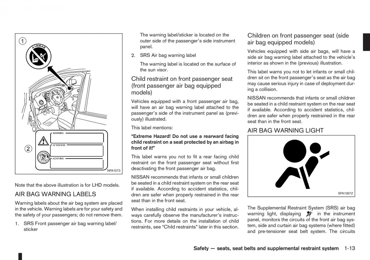 Nissan Note I 1 E11 owners manual / page 31