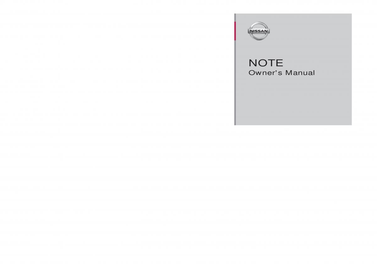 Nissan Note I 1 E11 owners manual / page 1