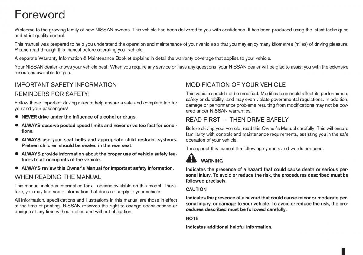 Nissan Note I 1 E11 owners manual / page 2