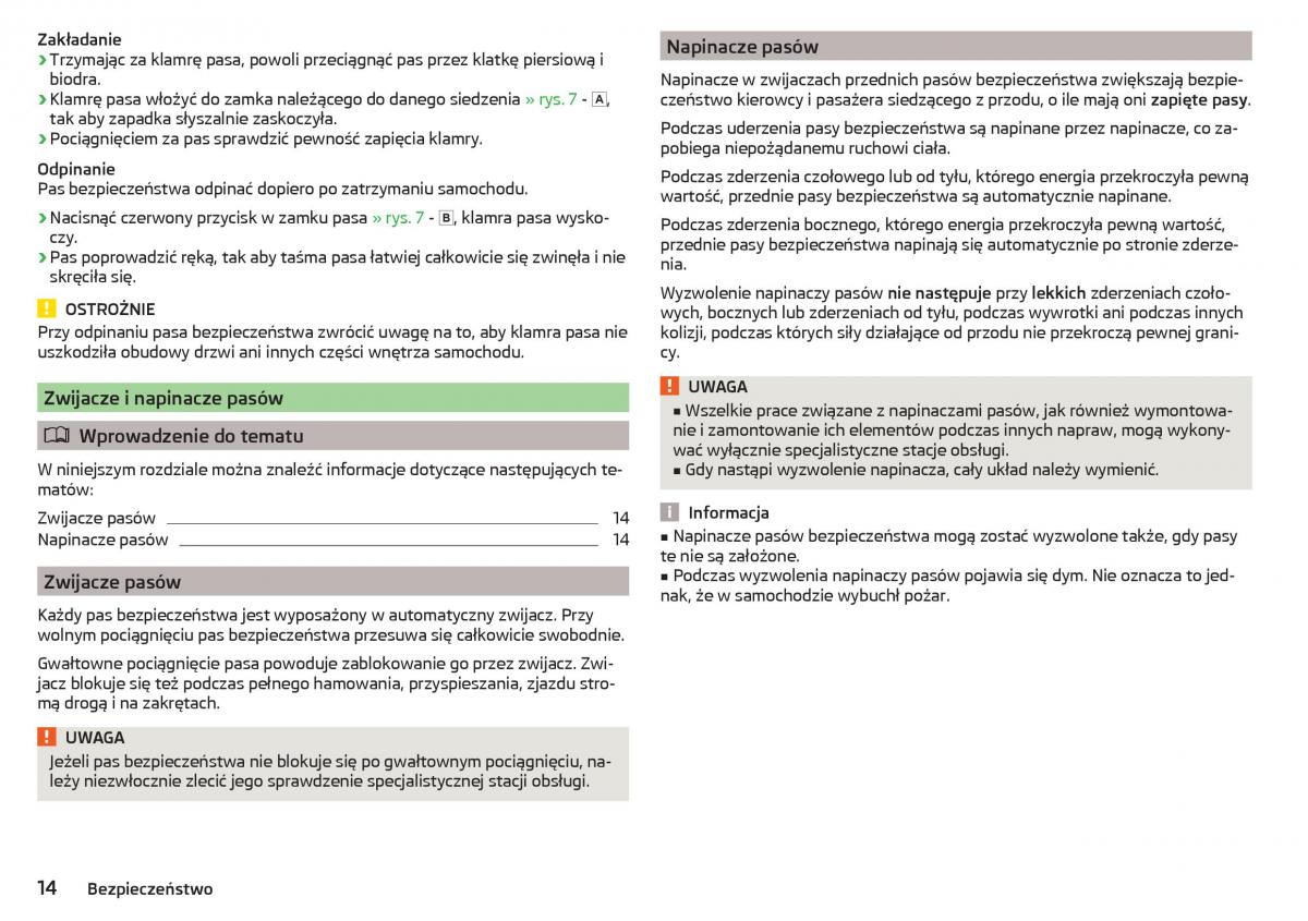 Skoda Rapid instrukcja obslugi / page 16