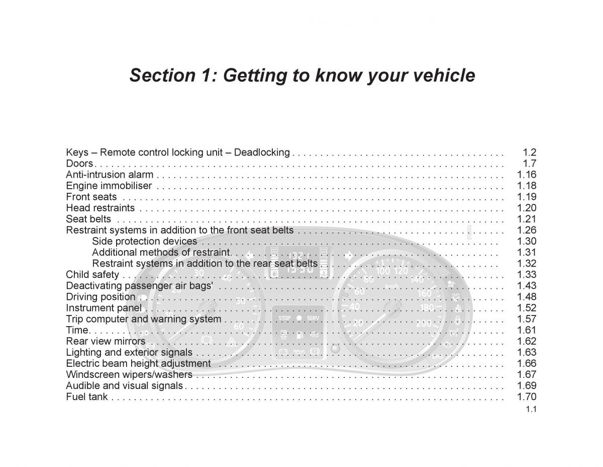 Renault Trafic II 2 owners manual / page 6
