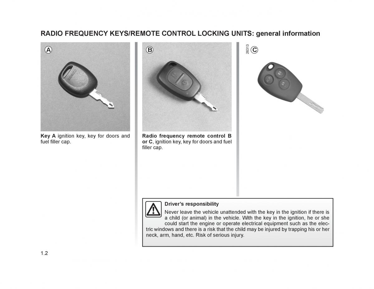 Renault Trafic II 2 owners manual / page 7