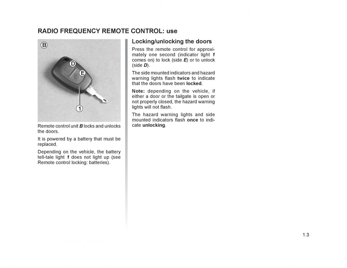 Renault Trafic II 2 owners manual / page 8