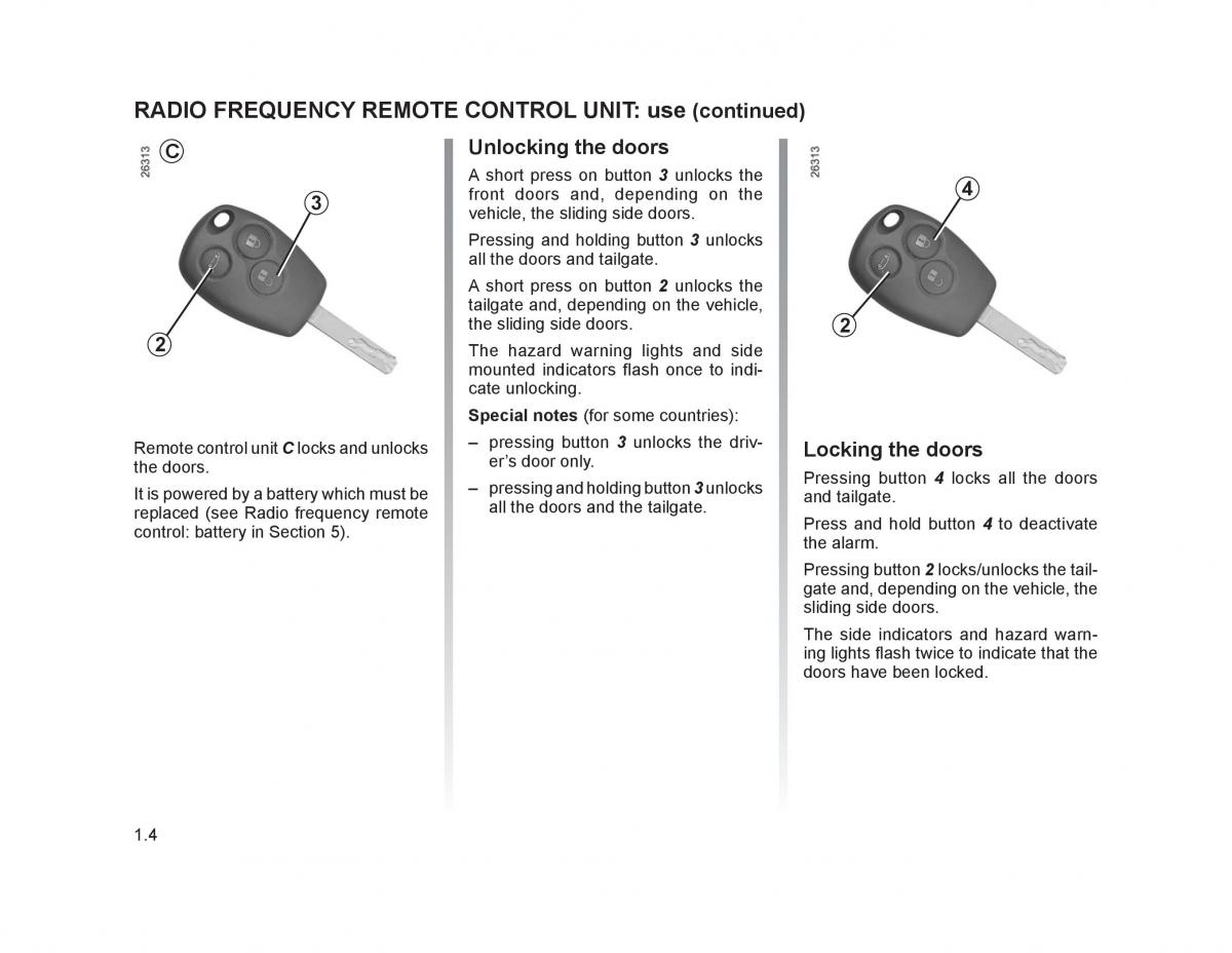 Renault Trafic II 2 owners manual / page 9