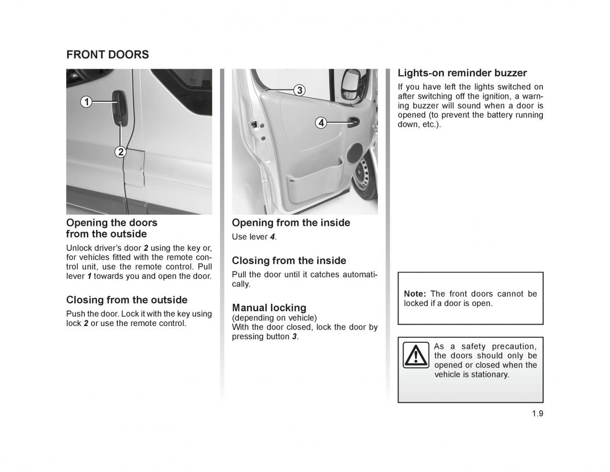 Renault Trafic II 2 owners manual / page 14