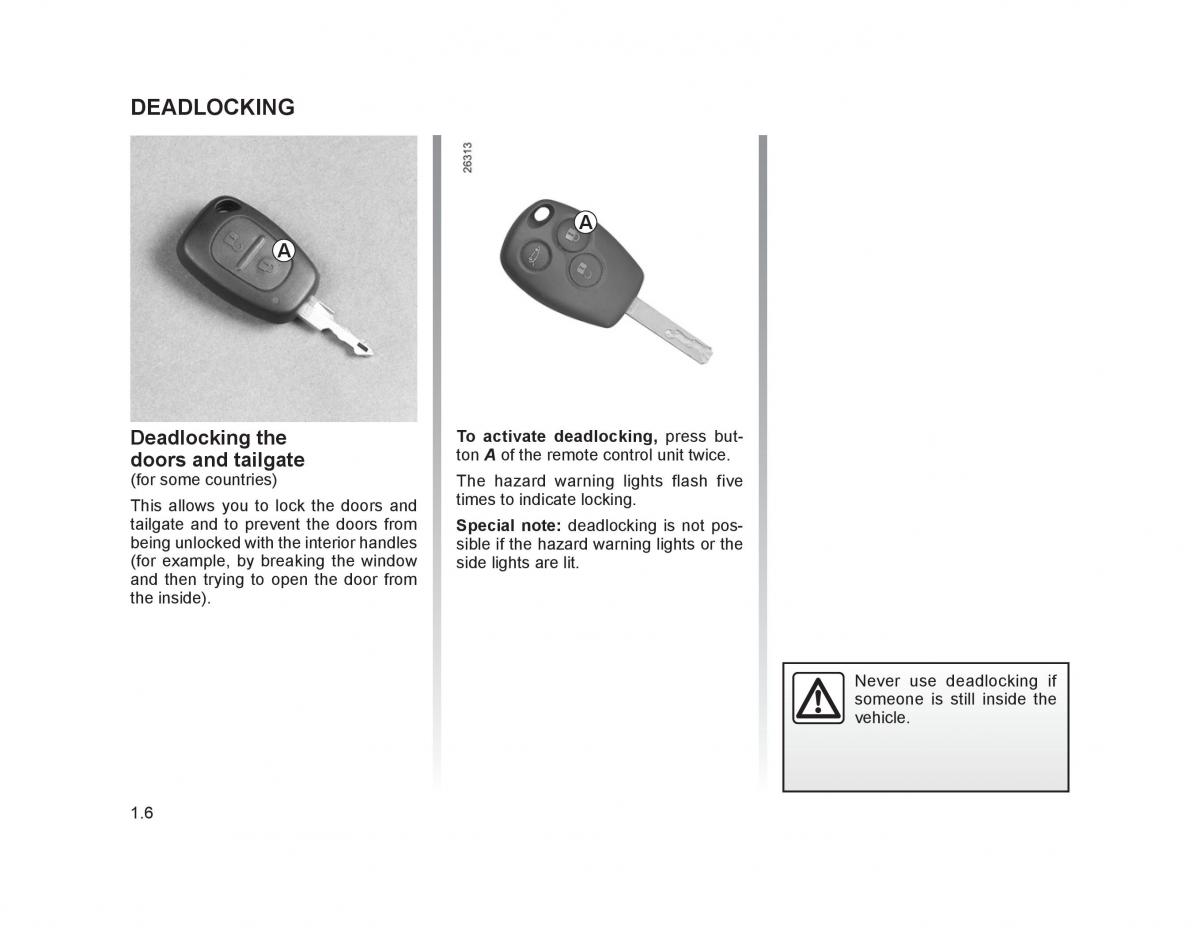 Renault Trafic II 2 owners manual / page 11