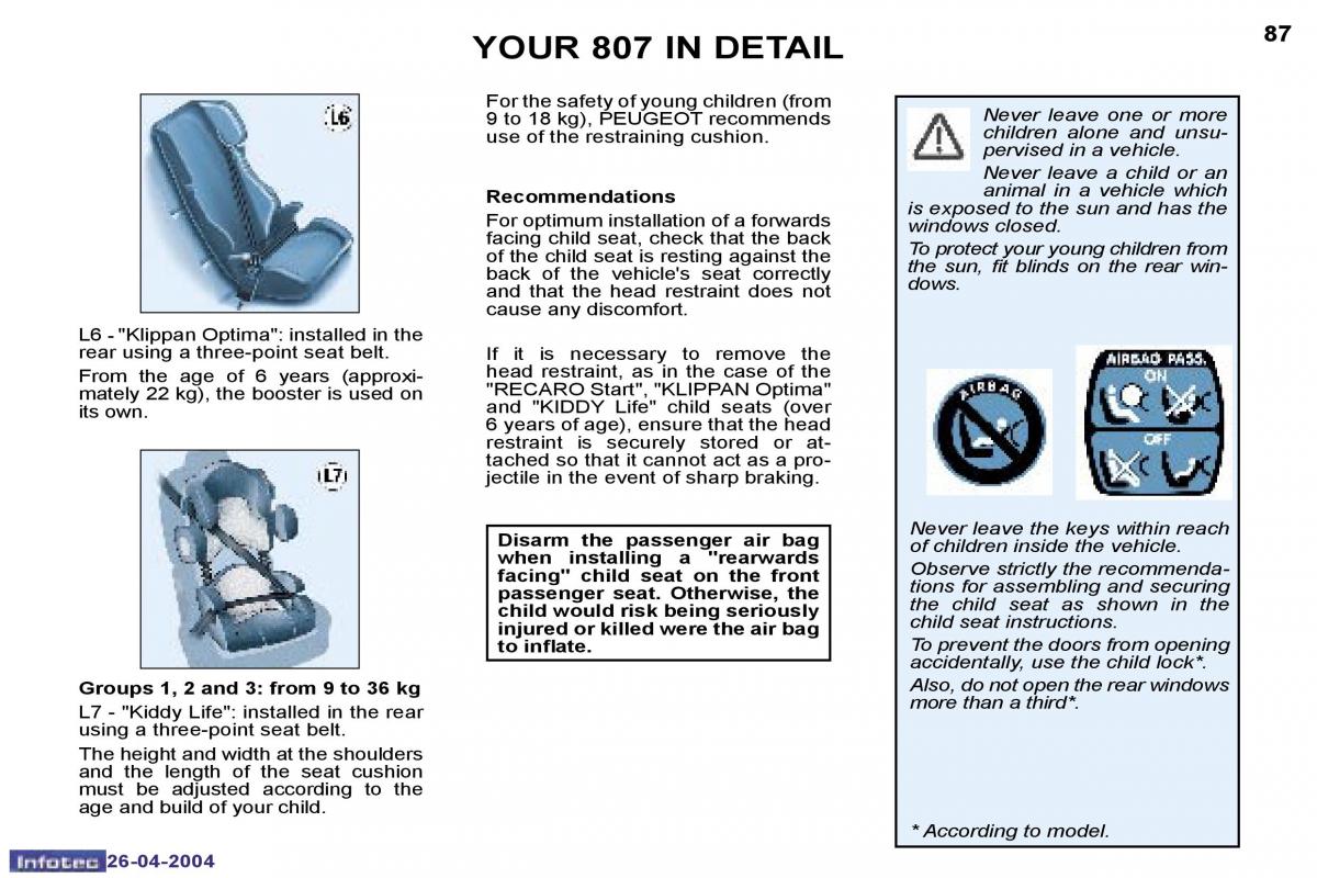 Peugeot 807 owners manual / page 68