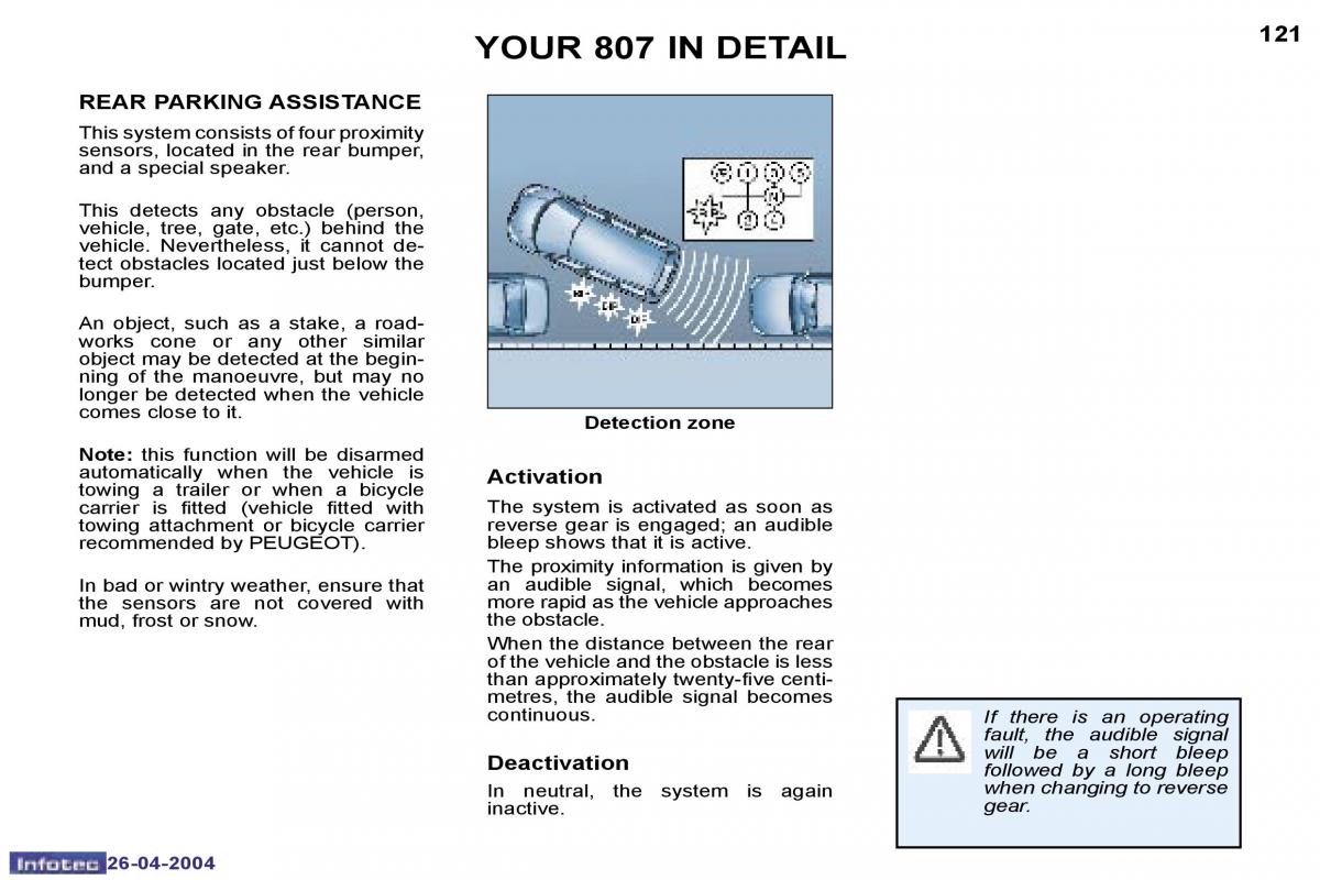 Peugeot 807 owners manual / page 20