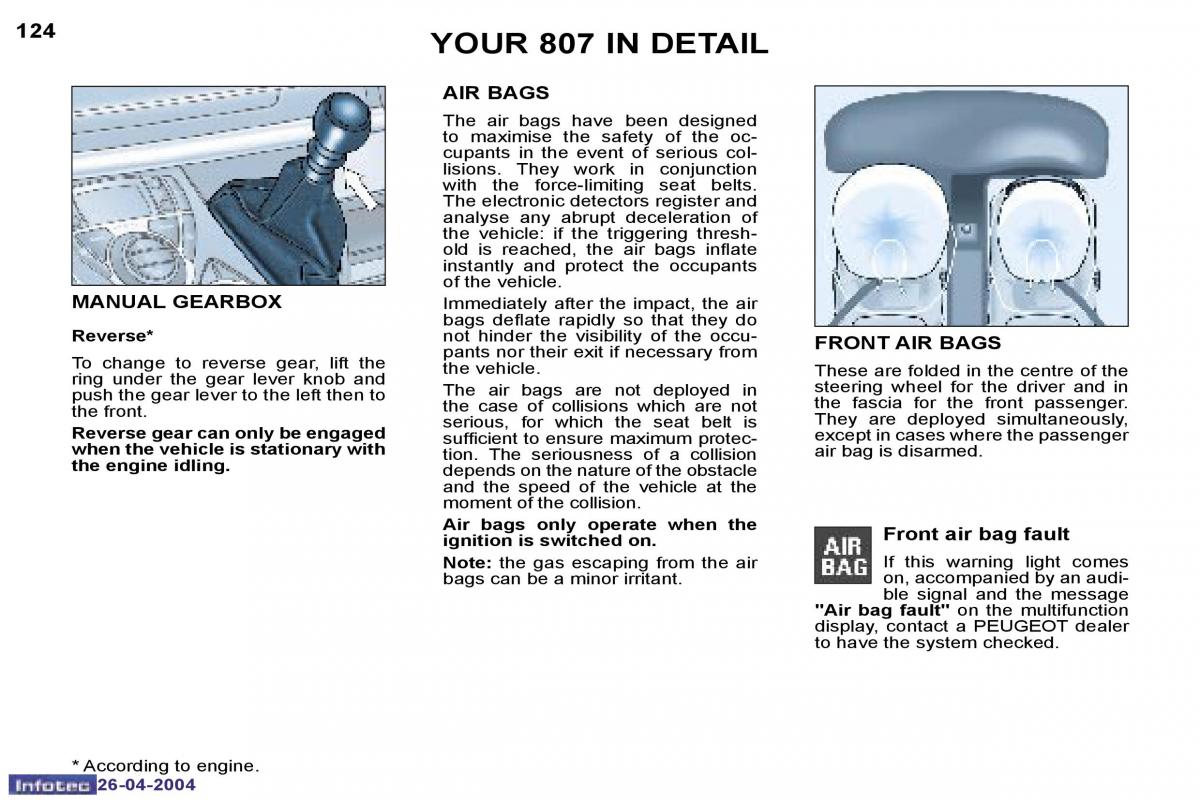 Peugeot 807 owners manual / page 23
