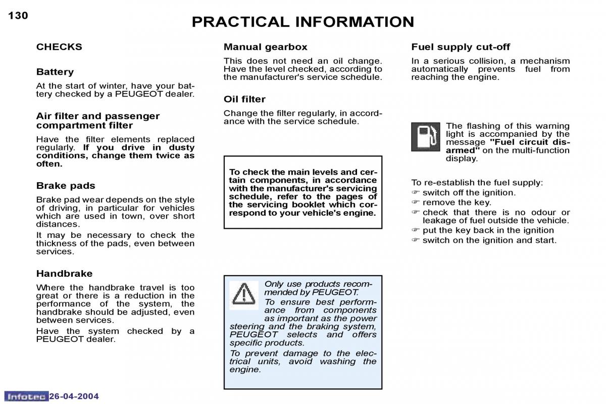 Peugeot 807 owners manual / page 26