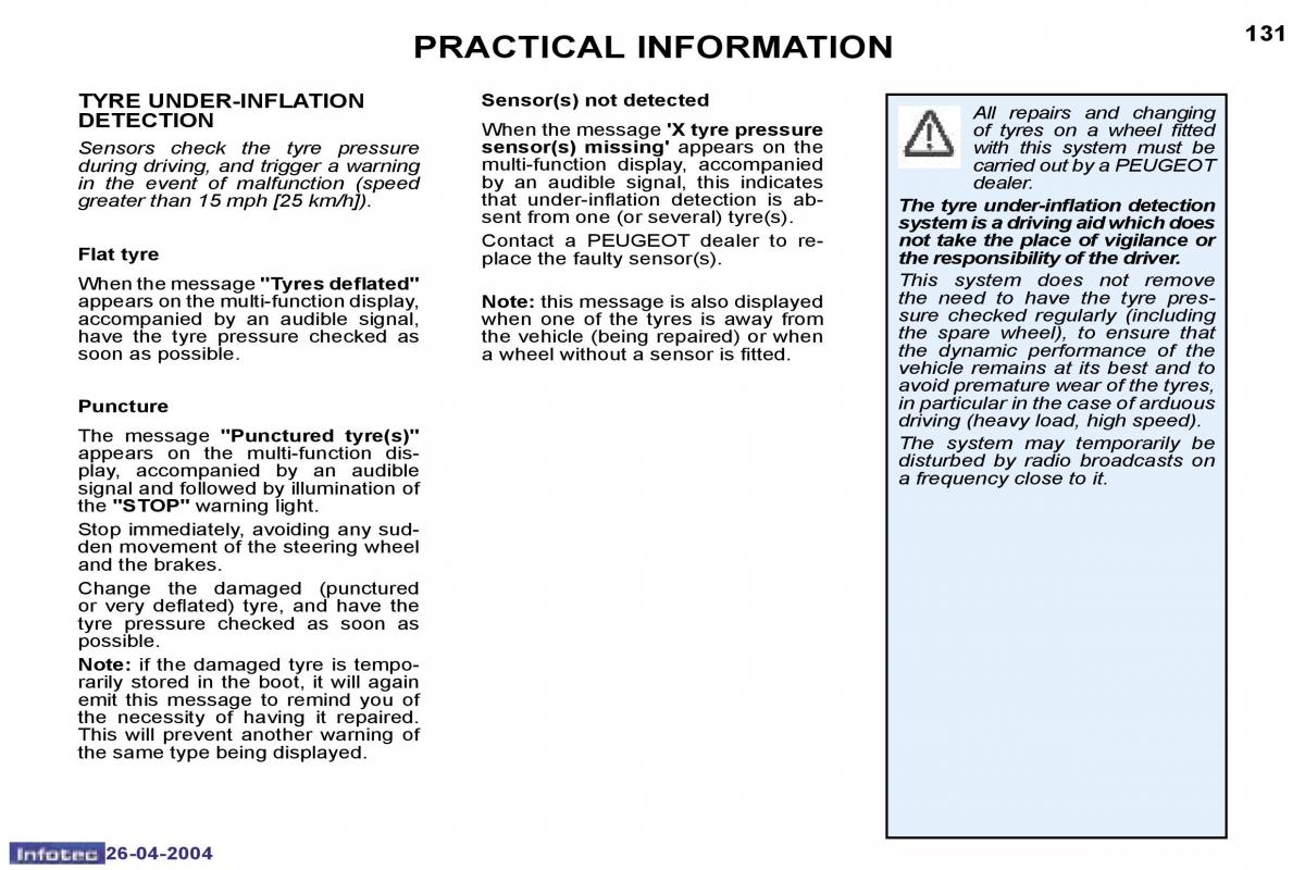 Peugeot 807 owners manual / page 27