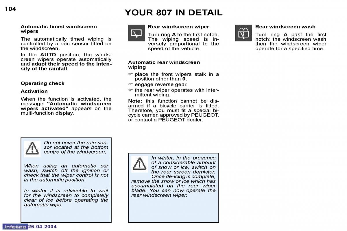 Peugeot 807 owners manual / page 6