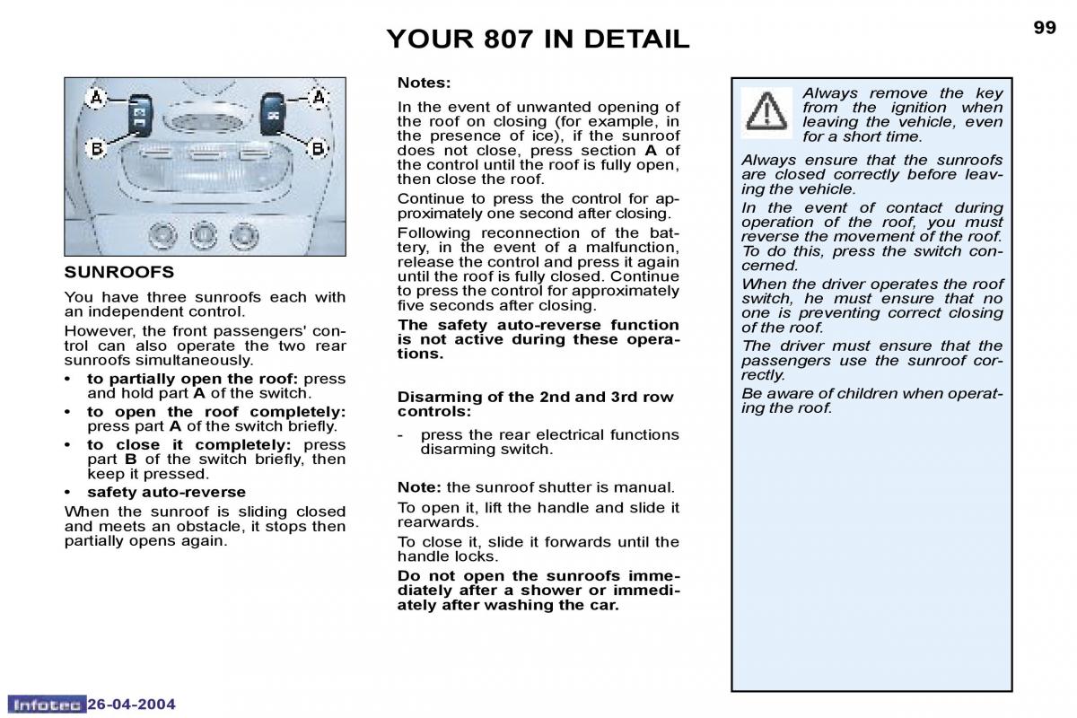 Peugeot 807 owners manual / page 82