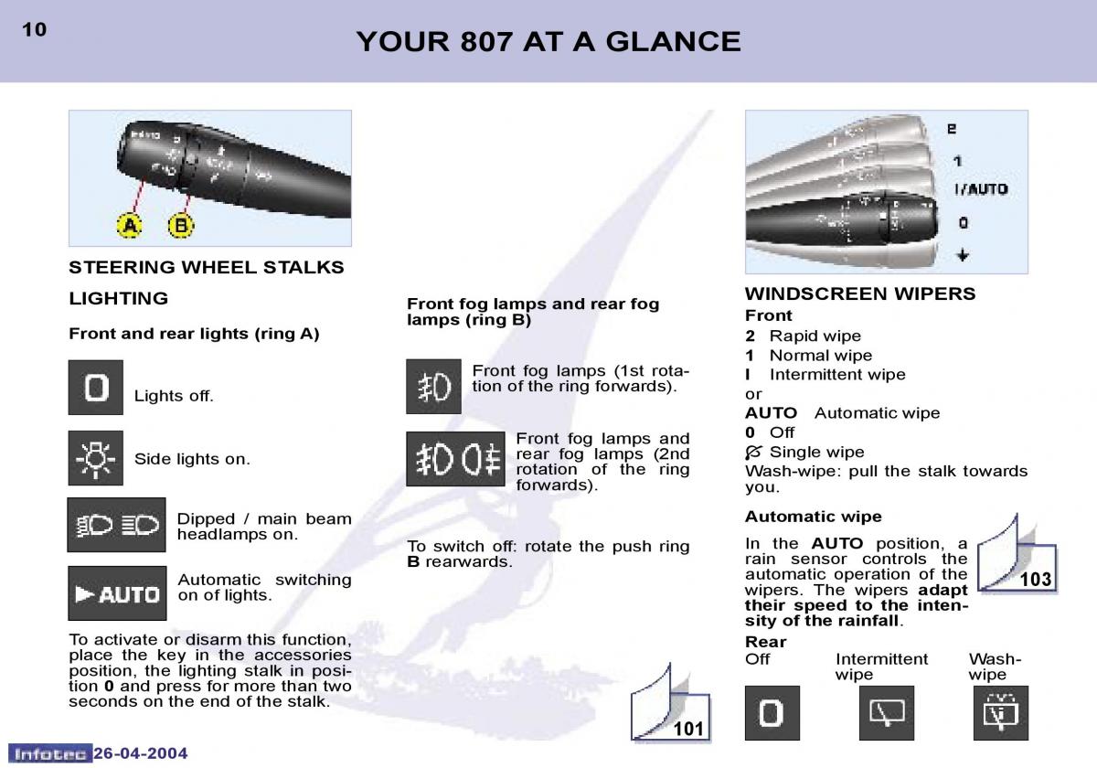 Peugeot 807 owners manual / page 1