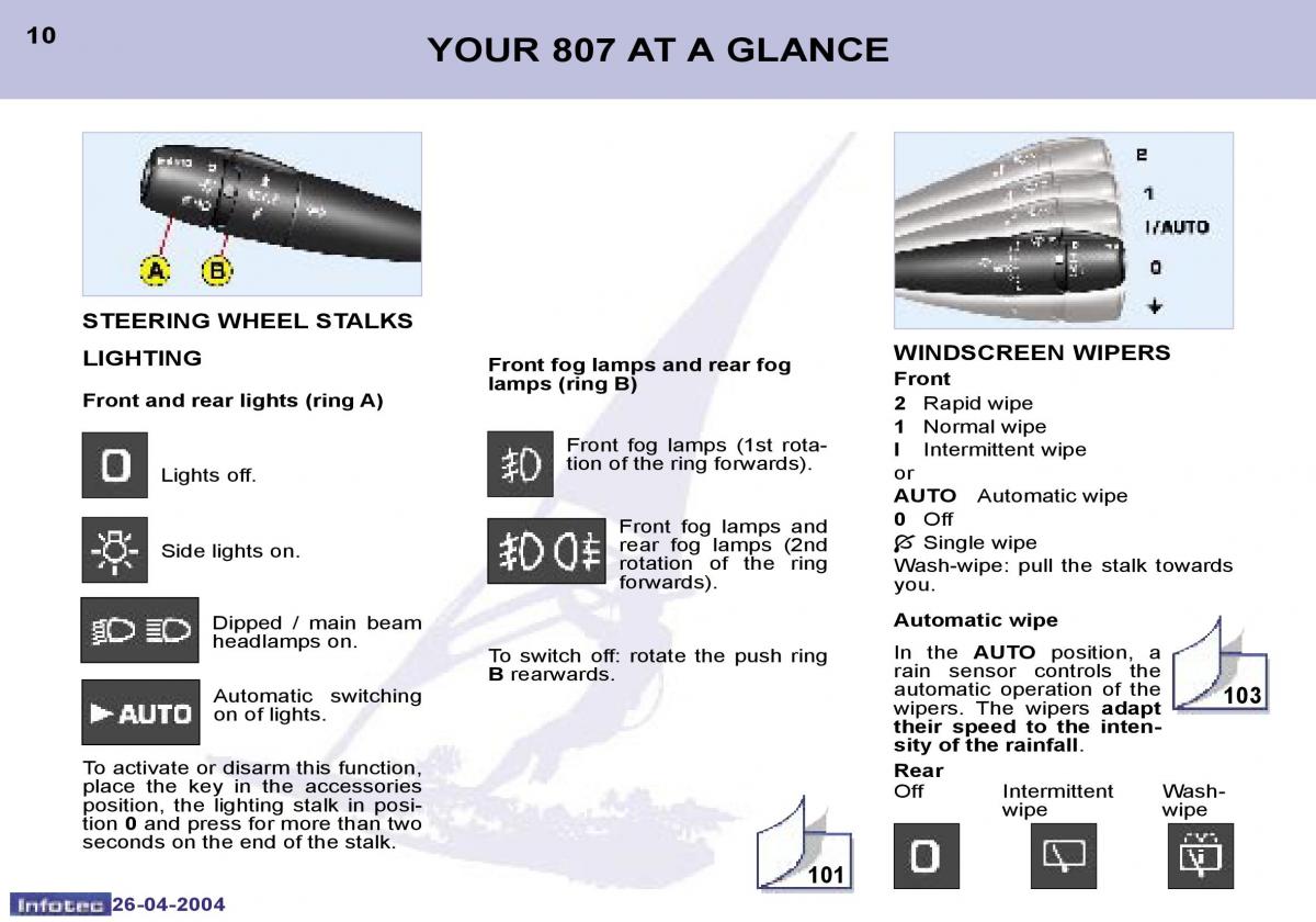 manual  Peugeot 807 owners manual / page 1