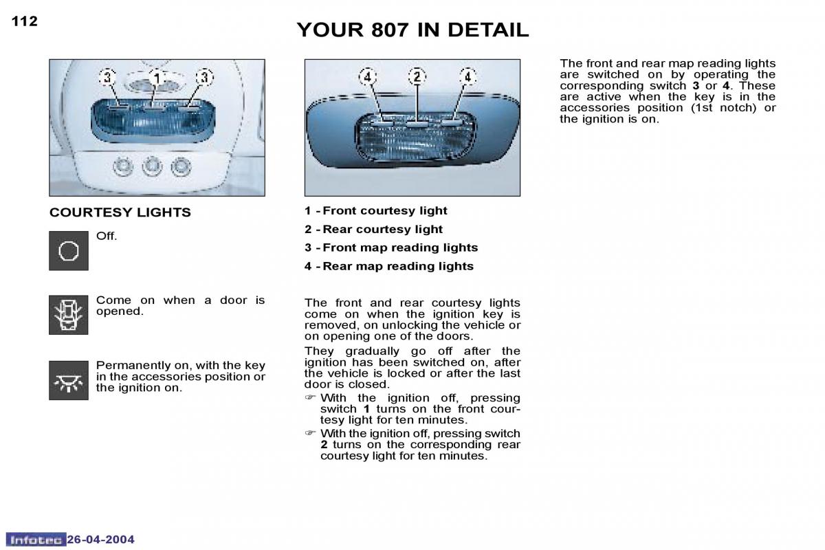 Peugeot 807 owners manual / page 11
