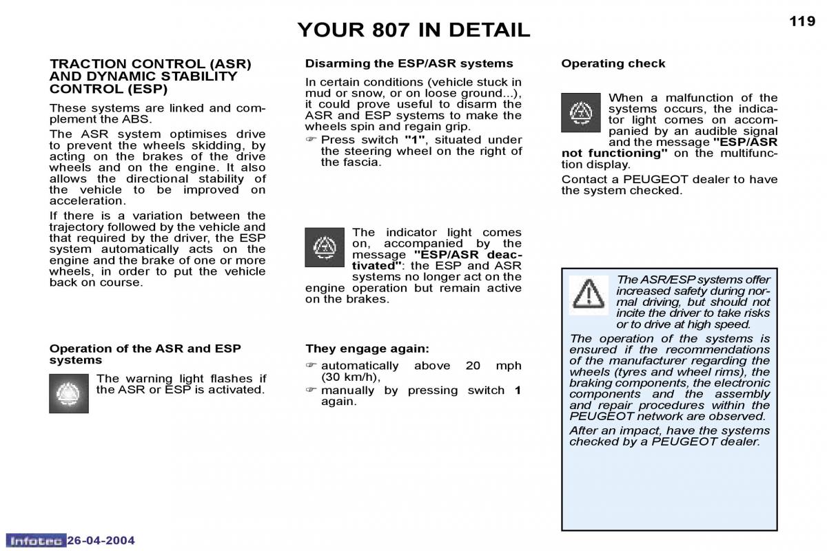 Peugeot 807 owners manual / page 17