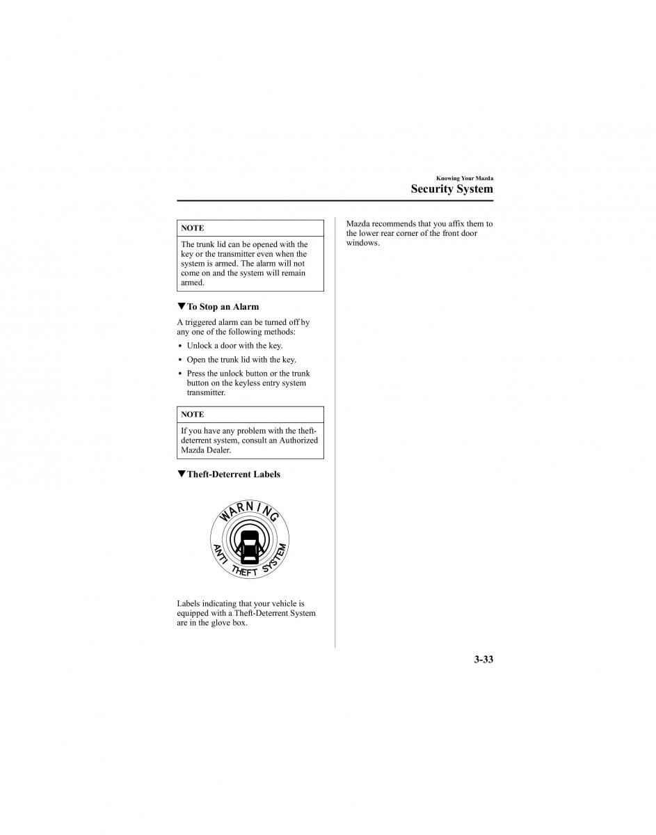 Mazda 6 I 1 Atenza owners manual / page 109