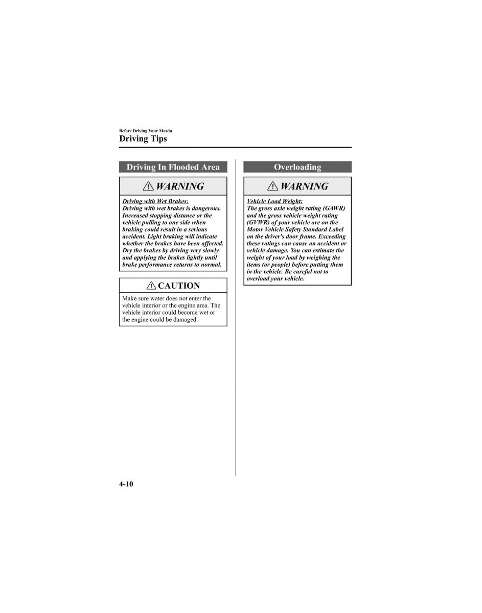 Mazda 6 I 1 Atenza owners manual / page 122