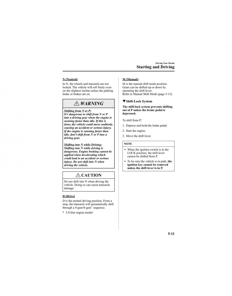 Mazda 6 I 1 Atenza owners manual / page 135