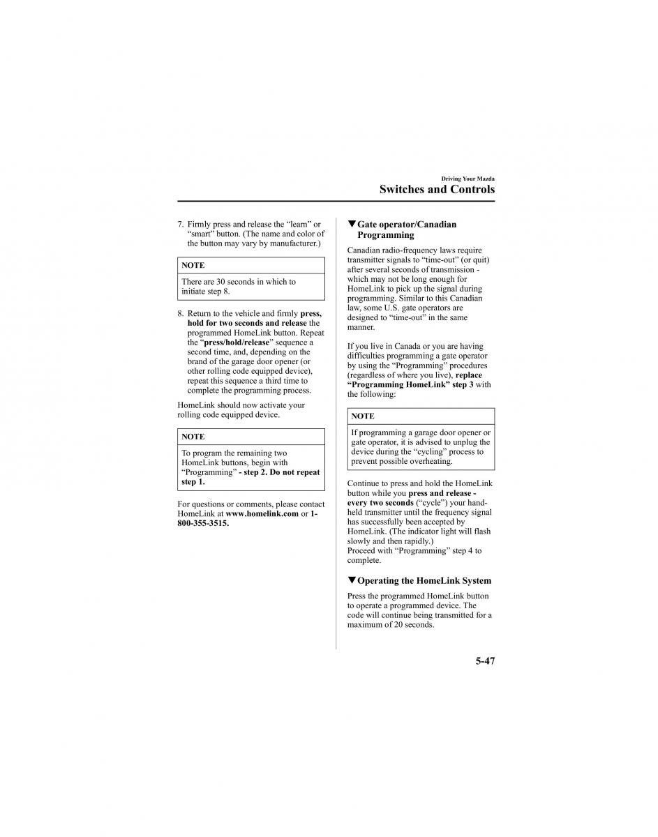 Mazda 6 I 1 Atenza owners manual / page 171