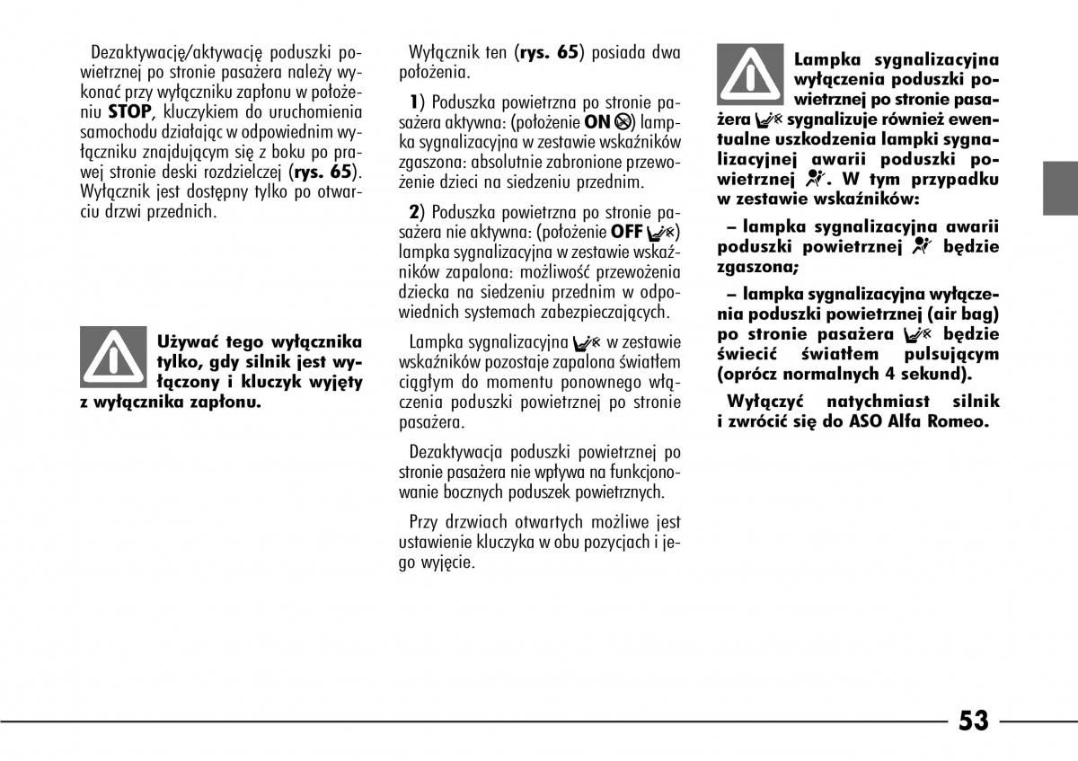 manual Alfa Romeo Alfa Romeo 166 / page 54