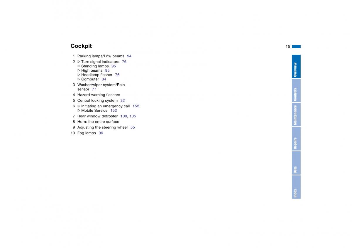 BMW E46 owners manual / page 15