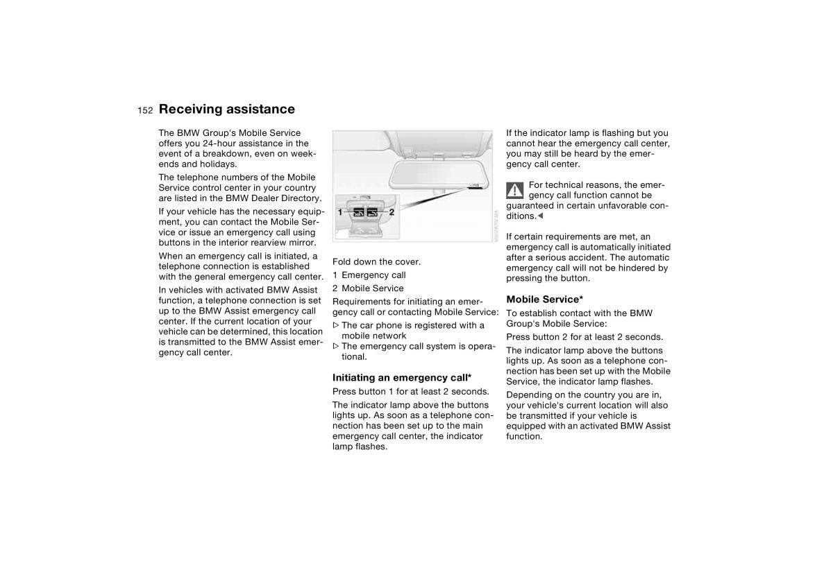 BMW E46 owners manual / page 152