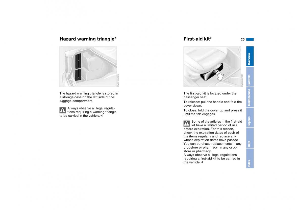 manual  BMW E46 owners manual / page 23