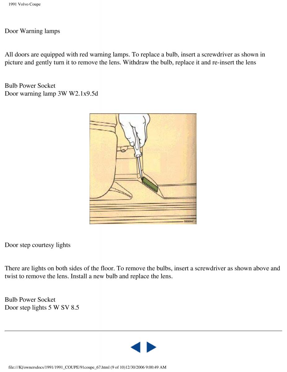 Volvo Coupe owners manual / page 129